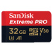 SanDisk MIcroSDHC karta 32GB Extreme PRO (100MB/s, Class 10 UHS-I V30) + adaptér