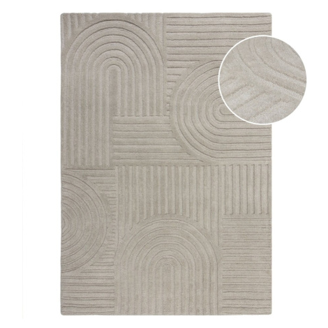 Sivý vlnený koberec Flair Rugs Zen Garden, 120 x 170 cm