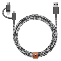Kábel Native Union Belt Universal Cable (USB-C – Lighting/USB-C) 1.8m, zebra (BELT-CCL-ZEB-NP)