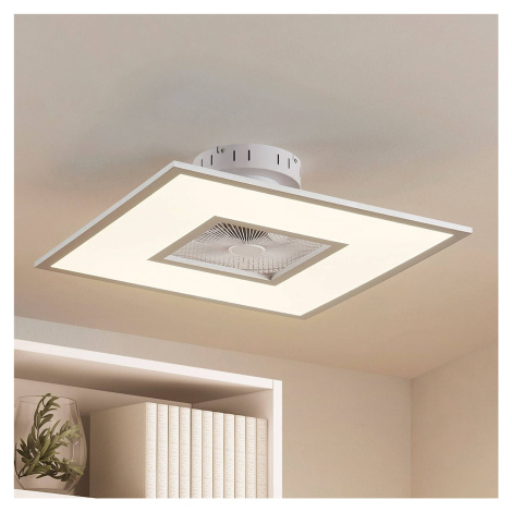 Lindby LED stropný ventilátor Romea, hranatý, DC, tichý, 60 cm