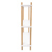 Biely regál s bambusovými nohami Leitmotiv Cabinet Simplicity, 80 x 82.5 cm