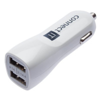 CONNECT IT PREMIUM nabíjačka do auta 2xUSB 3.1A+1A, Biela