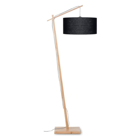 Stojacia lampa s čiernym tienidlom a konštrukciou z bambusu Good&Mojo Andes