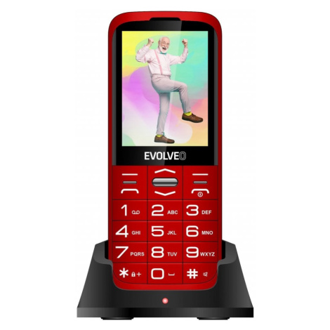 EVOLVEO EasyPhone XO, mobilný telefón pre seniorov s nabíjacím stojanom, červená