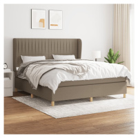 vidaXL Posteľný rám boxspring s matracom sivohned 180x200 cm látka