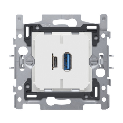 Prístroj zásuvka USB+USB-C 230V SMART rozoznávanie zariadenia (NIKO)