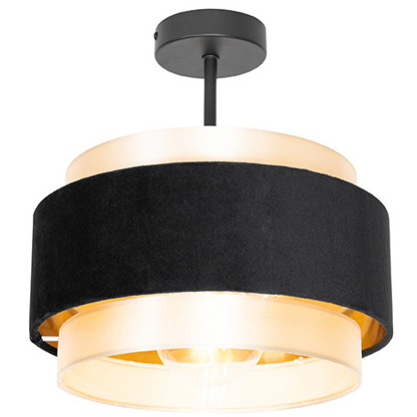 Moderné stropné svietidlo čierne so zlatou - Elif QAZQA