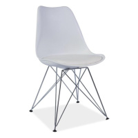 KONDELA Metal New jedálenská stolička biela / chróm