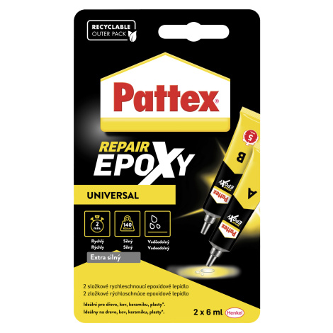 PATTEX REPAIR EPOXY UNIVERSAL - Dvojzložkové epoxidové lepidlo 12 ml