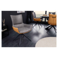 LuxD 28469 Dizajnová otočná stolička Wendell sivá / hnedá