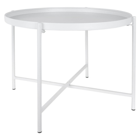 Biely kovový okrúhly konferenčný stolík ø 50 cm Meseta  – Leitmotiv