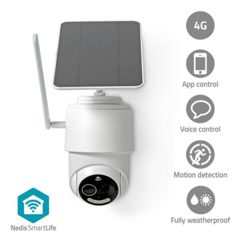 Nedis SIMCBO50WT - SmartLife Vonkajšia Kamera| 4G | Náklon | Full HD 1080p | IP65| Nočné videnie