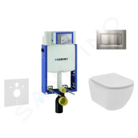 GEBERIT - Kombifix Modul na závesné WC s tlačidlom Sigma30, matný chróm/chróm + Ideal Standard T