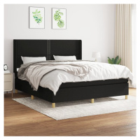 vidaXL Posteľný rám boxspring s matracom čierny 180x200 cm látka