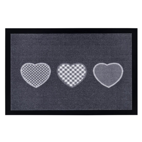 Sivá rohožka Hanse Home Hearts, 40 x 60 cm