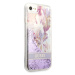Plastové puzdro Guess na Apple iPhone 13 GUHCP13MLFLSU Liquid Glitter Flower fialové