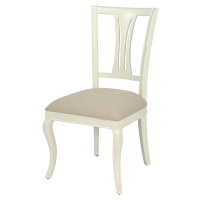 Estila Luxusná provensálska jedálenská stolička Deliciosa z masívneho mahagónu v bielej farbe s 
