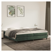 vidaXL Posteľný rám na boxspring tmavozelený 200x200 cm zamat