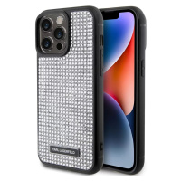 Apple iPhone 15 Pro Max, Silikónové puzdro s kamenným lemom, Karl Lagerfeld Rhinestone Metal Pla