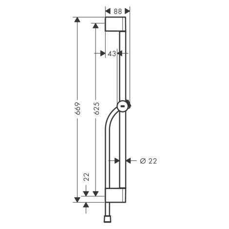 Hansgrohe Unica, sprchová tyč Pulsify S 650 mm so sprchovou hadicou Isiflex 1600 mm, biela matná