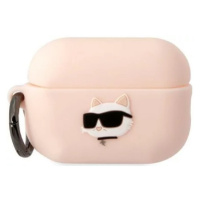 Púzdro Karl Lagerfeld AirPods Pro 2 cover pink Silicone Choupette Head 3D (KLAP2RUNCHP)