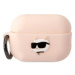 Púzdro Karl Lagerfeld AirPods Pro 2 cover pink Silicone Choupette Head 3D (KLAP2RUNCHP)
