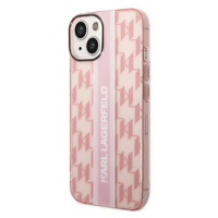 Plastové puzdro Karl Lagerfeld na Apple iPhone 14 Pro KLHCP14SHKLSPCP Monogram Vertical Stripe r