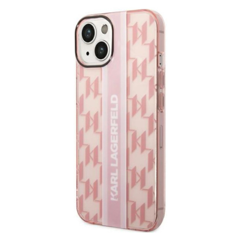 Plastové puzdro Karl Lagerfeld na Apple iPhone 14 Pro KLHCP14SHKLSPCP Monogram Vertical Stripe r