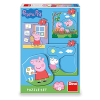 Dino Puzzle set Peppa Pig rodina 12 dielikov