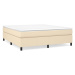 vidaXL Posteľný rám boxspring s matracom krémový 180x200 cm látka