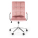 HALMAR Gonzo 4 kancelárska stolička ružová (Velvet) / chróm