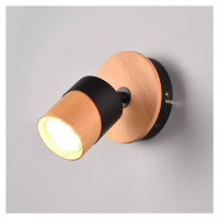 Nástenné bodové svetlá Aruni z dreva 1-pl., čierna