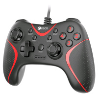 Gamepad C-TECH Theon pro PC/PS3, 2 programovatelná makro tlačítka, 2x analog, X-input, vibrační,