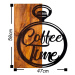 Nástenná drevená dekorácia COFFEE TIME hnedá/čierna