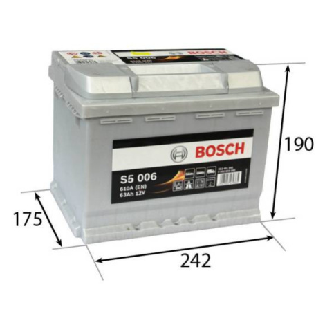 BOSCH S5 63Ah Autobatéria 12V , 610A , ĽAVÁ !!! 0 092 S50 060