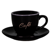 čierna šálka na espresso z kameniny Bistro - café - Antic Line