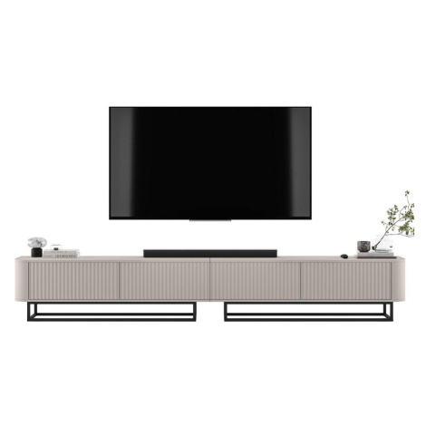 Meble Lindner TV skrinka Aurora, set 2 kusov s kovovým rámom, matný kašmír, 280 cm