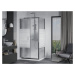 MEXEN/S - Apia sprchovací kút posuvný 100x70, sklo transparent/pruhy, chróm + vanička 840-100-07