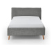Sivá čalúnená dvojlôžková posteľ s úložným priestorom s roštom 140x200 cm Riva – Meise Möbel
