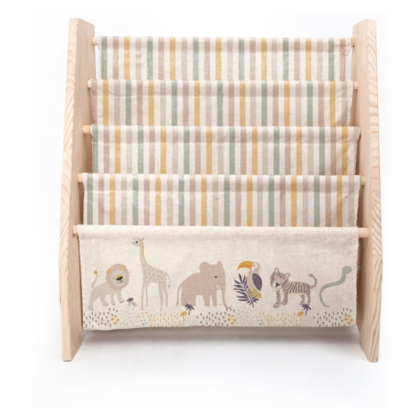 Béžová látková detská knižnica 60x70 cm Africa - Folkifreckles