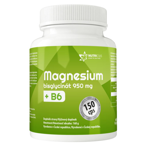 NUTRICIUS Magnesium bisglycinát 950 mg + Vitamín B6 150 kapslí