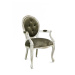 Estila Luxusná čalúnená vintage stolička Adrien z masívneho mahagónového dreva a bielym ošúchaný