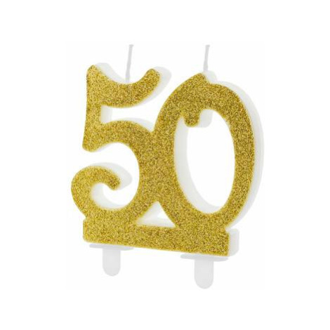Sviečka na tortu číslice 50  7,5 cm - PartyDeco