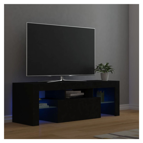 vidaXL TV skrinka s LED svetlami čierna 120x35x40 cm