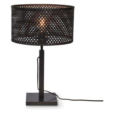 Čierna stolová lampa s bambusovým tienidlom (výška 38 cm) Java – Good&amp;Mojo Good&Mojo