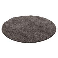 Kusový koberec Dream Shaggy 4000 taupe kruh Rozmery koberca: 120x120 kruh