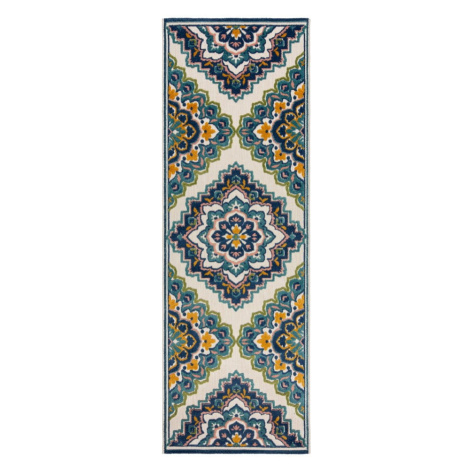 Modrý vonkajší koberec 80x230 cm Beach Floral – Flair Rugs