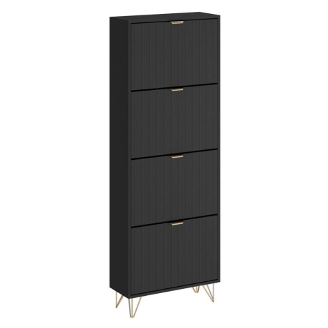Vicco SKRIŇA NA TOPÁNKY Helge čierna 60 x 166.7 cm 4 priehradky