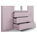 Ružová šatníková skriňa so zrkadlom 196x200 cm Burren - Cosmopolitan Design
