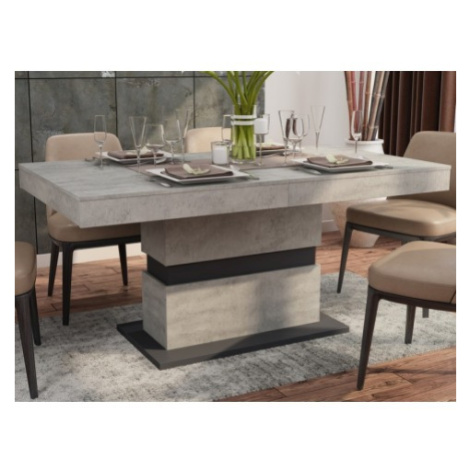 Jedálenský stôl Nestor 160x90 cm, betón / grafit, rozkladací% Asko